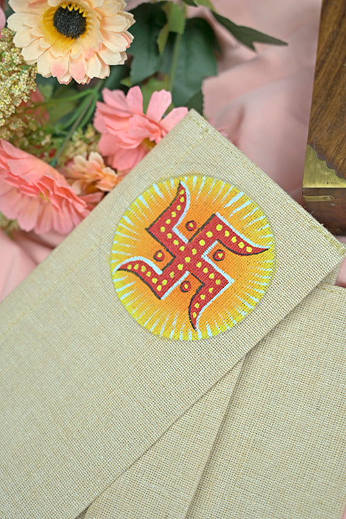 Diorama Designs Jute Hanpainted Serene Envelope - Set Of 4