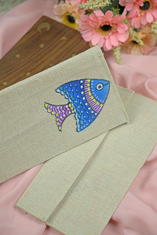 Diorama Designs Jute Hanpainted Meen Envelope - Set Of 4