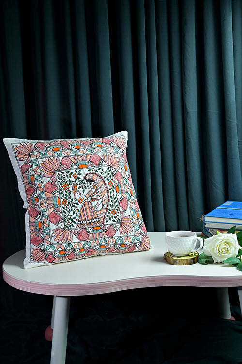 Diorama Designs "Serene" Handpainted Cotton Cushion Cover
