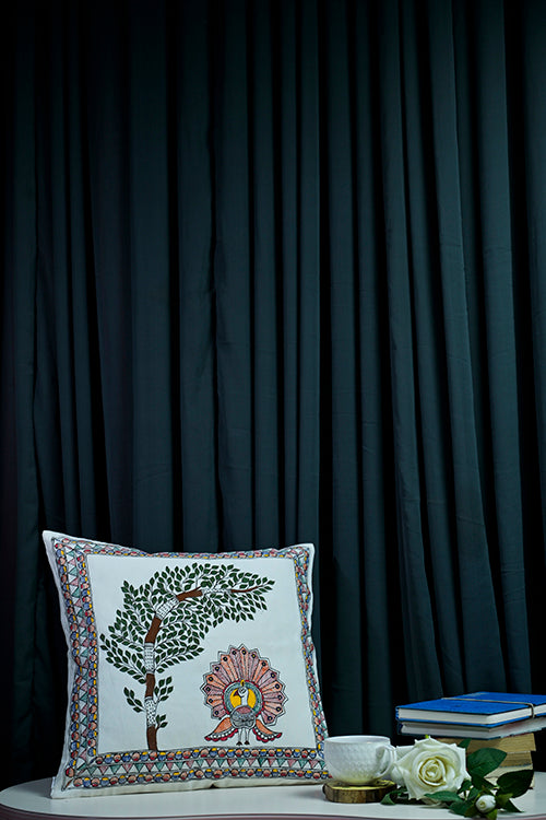 Diorama Designs "Abode" Handpainted Cotton Cushion Cover