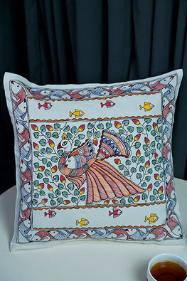 Diorama Designs "Earth" Handpainted Cotton Cushion Cover
