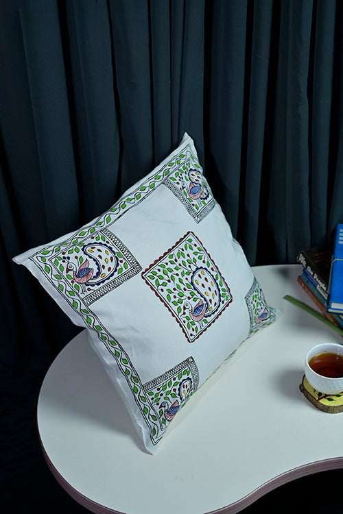 Diorama Designs "Nature" Handpainted Cotton Cushion Cover