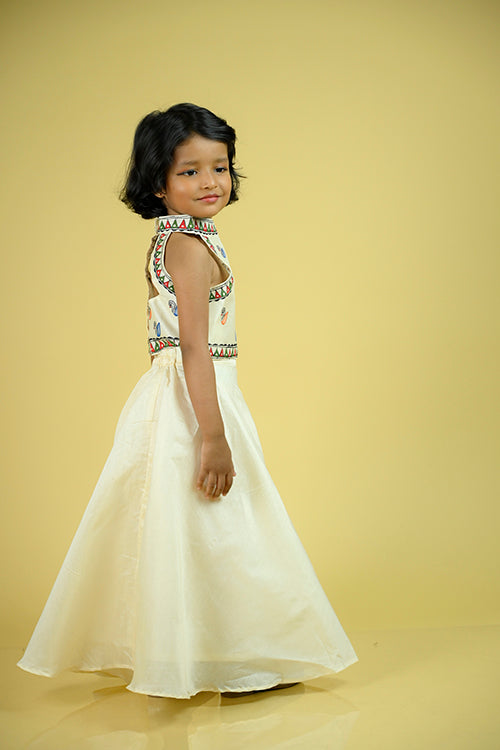 Diorama Designs "Essence" Handpainted Kids Crop Top & Skirt