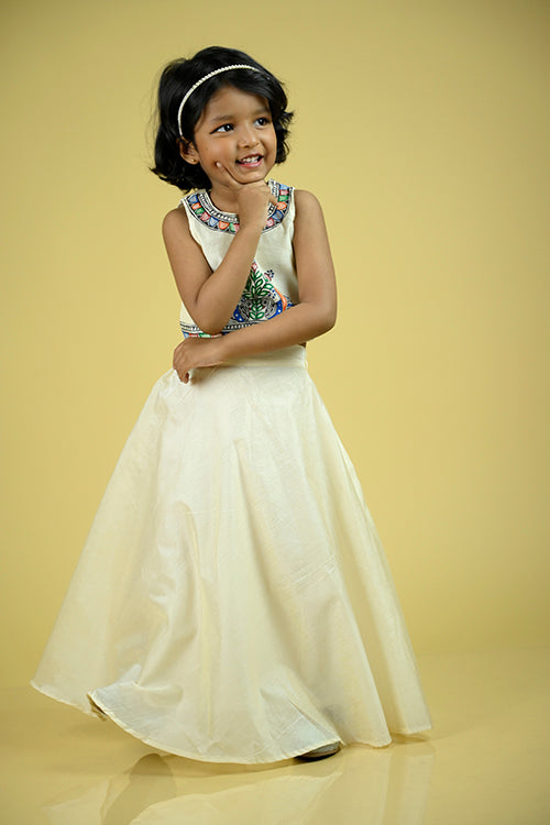 Diorama Designs "Birdie" Handpainted Kids Crop Top & Skirt