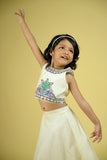Diorama Designs "Birdie" Handpainted Kids Crop Top & Skirt