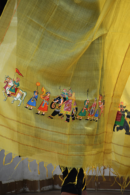 Diorama Designs Miniature Handpainted Bidai Doli Munga Silk Dupatta