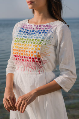 Okhai 'Whimsical' Embroidered Cotton Dress