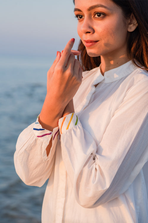 Okhai 'Spark' Hand Embroidered Cotton Shirt