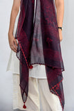 Sadhna 'Bawli' Black Kotadoriya Applique Work Cotton Dupatta.