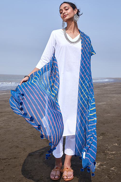Splash Pure Cotton Kota Doria Leheriya Dupatta Online