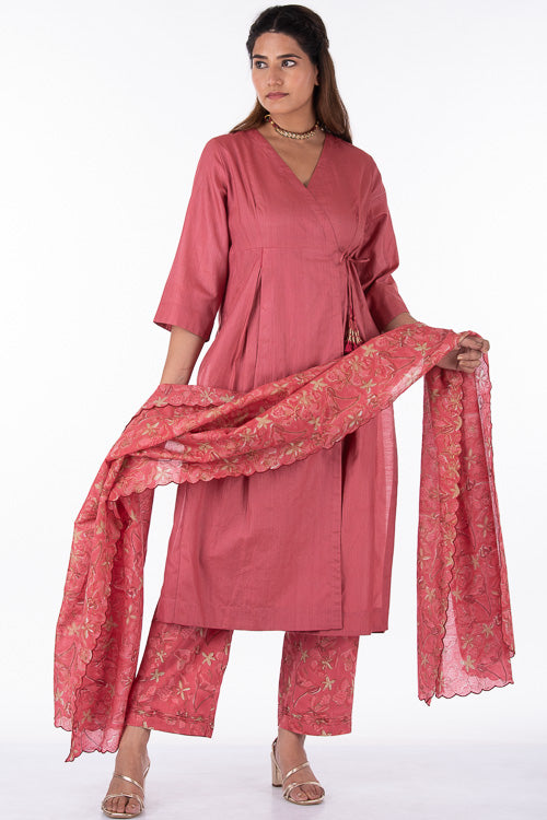 Dharan "Gulista Dupatta" Coral Block Printed Dupatta