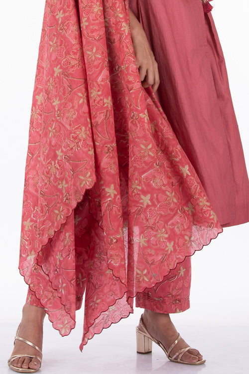 Dharan "Gulista Dupatta" Coral Block Printed Dupatta