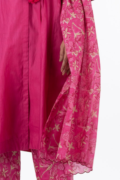 Dharan "Gulista Dupatta" Pink Block Printed Dupatta