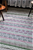 SootiSyahi 'Colorful Checkers' Handblock Printed Cotton Dhurrie Rug