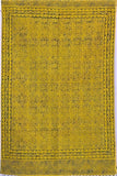 SootiSyahi 'Dijon Mustard' Handblock Printed Cotton Dhurrie Rug