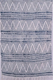 SootiSyahi 'Arctic Current' Handblock Printed Cotton Dhurrie Rug