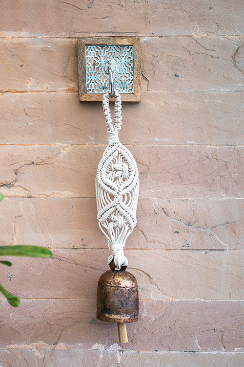 108Knots Diamond Hand-Knotted Wind Chime with Metal Bell