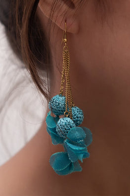 Samoolam Swing Earrings ~ Turquoise Floral