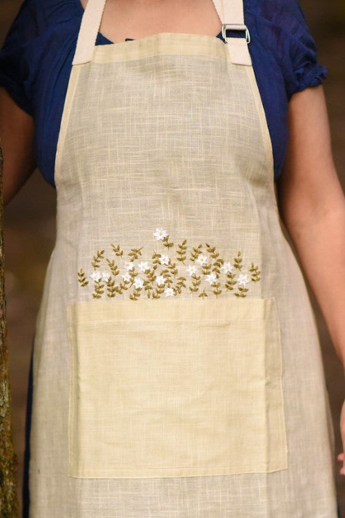 The Good Gift, Apron, Radha, Embroidery, Cotton, Brown
