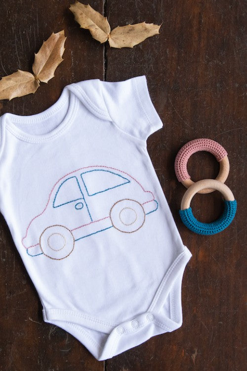 The Good Gift, Baby Onesie And Teethers, Kantha, Embroidery