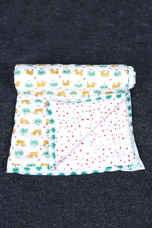 Earthen Nest Delicate Tropical Tiger Print Kids Quilts