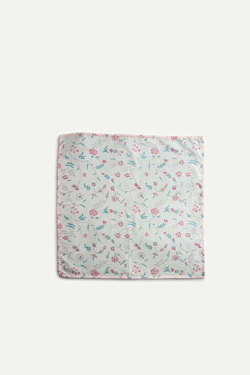 Ikai Asai Table Napkin Single pc with Pink Block Printed Flowers