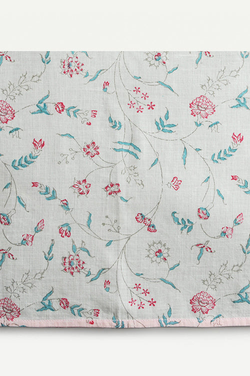 Ikai Asai Table Napkin Single pc with Pink Block Printed Flowers