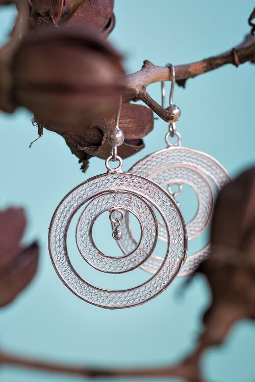 Silver Linings Elegant Handmade Silver Filigree Dangle Earrings Online