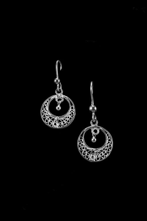 Silver Linings "Mini" Silver Filigree Handmade Chandbali Earrings