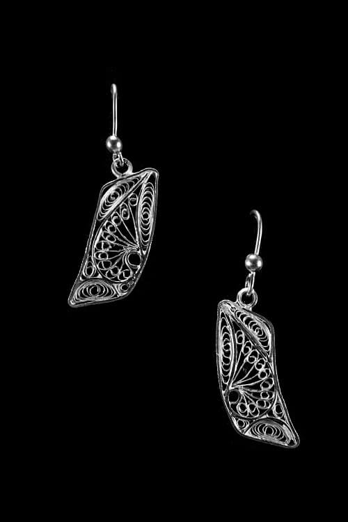 Silver Linings Paisley Handmade Silver Filigree Dangle Earrings Online