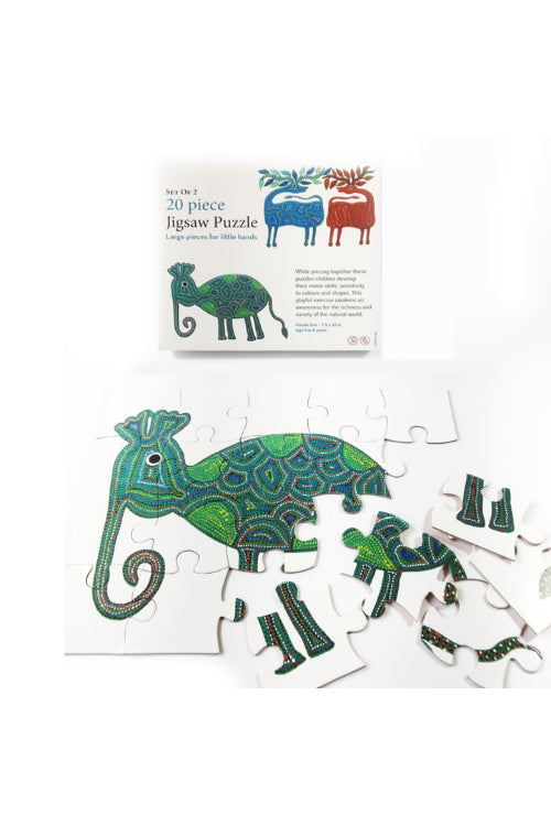 Froggmag "Bhil Deer and Elephant" 20 Pieces Jigsaw Puzzle