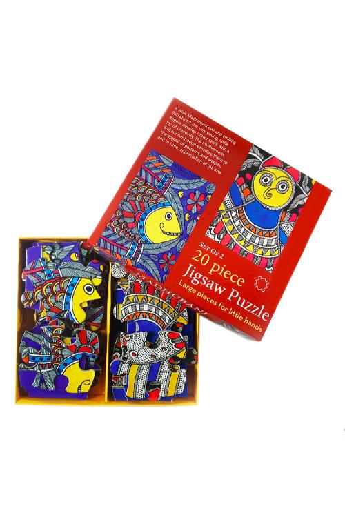 Froggmag "Madhubani Owl" 20 Pieces Jigsaw Puzzle