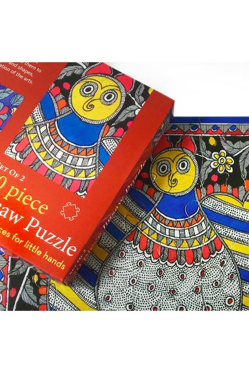Froggmag "Madhubani Owl" 20 Pieces Jigsaw Puzzle