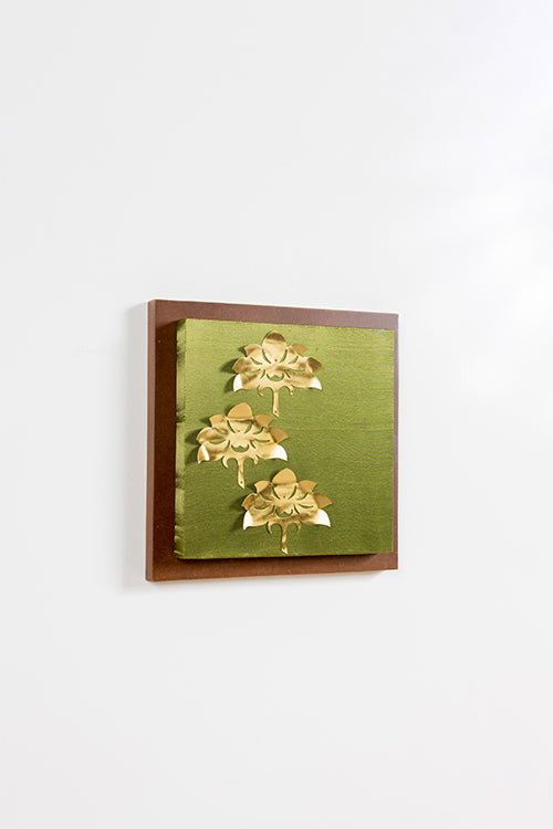 Wall Frame With Three Lotus Composition