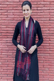Fine, Soft Himachal Wool Muffler With Woven Border