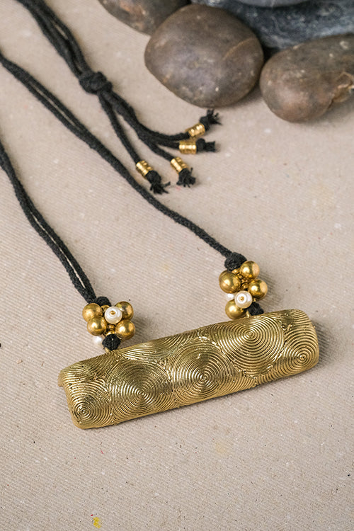 Miharu Ripples Dhokra Pendant Necklace