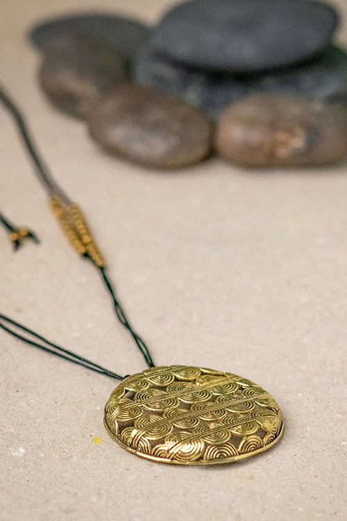 Miharu Dokra Small Round Pendent
