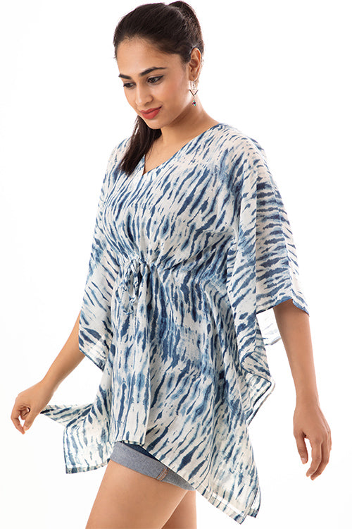 Creative Bee Kadumbi Natural Indigo Dyed Cotton Silk Kaftan Online