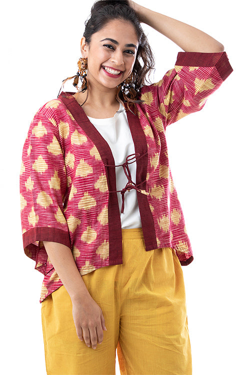 Creative Bee Zulu Handwoven Ikat Cotton Shrug Women Online