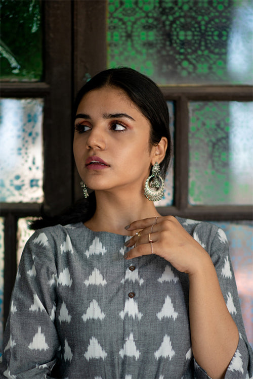Creative Bee 'GAZA' Handwoven Ikat Cotton Sleeved Tunic