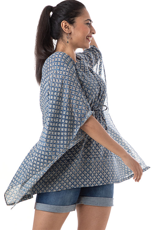 Creative Bee 'CHANCHI' Natural Dyed Block-Print Handwoven Kaftan