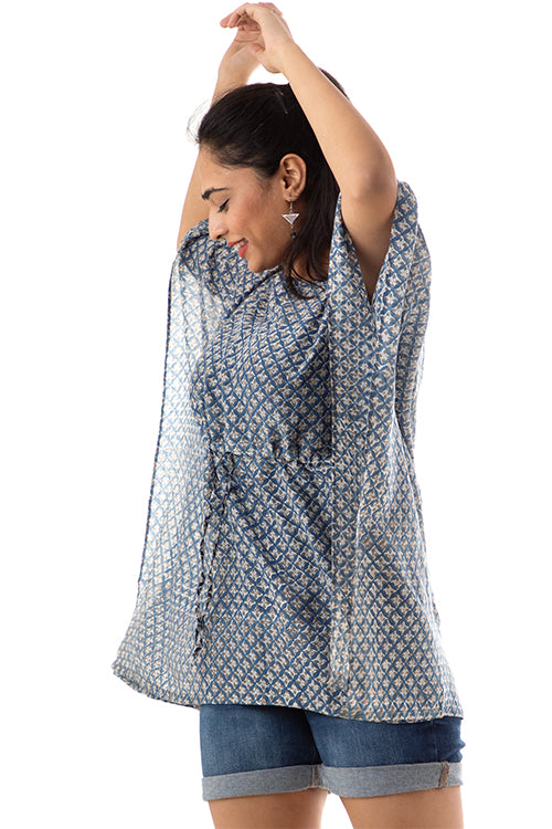 Creative Bee 'CHANCHI' Natural Dyed Block-Print Handwoven Kaftan