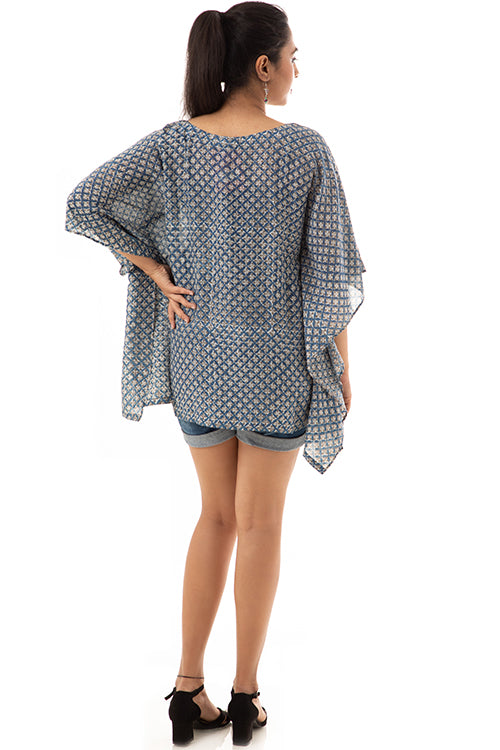 Creative Bee 'CHANCHI' Natural Dyed Block-Print Handwoven Kaftan