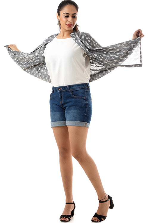 Creative Bee Bagan Handwoven Cotton Ikat Jacket For Women Online
