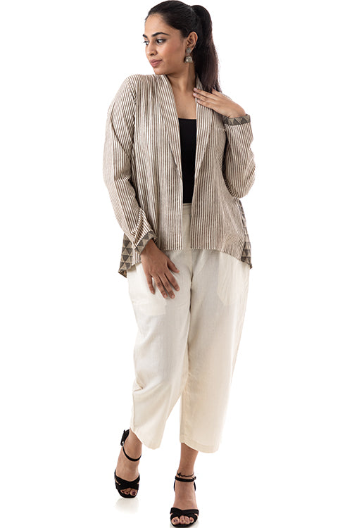 Creative Bee Brummell Block Print Cotton Jacket For Women Online