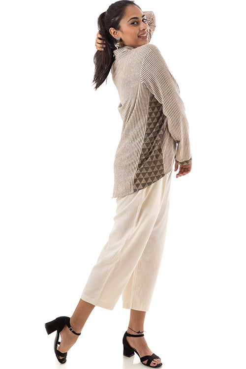 Creative Bee 'BRUMMELL' Natural Dyed Block-Print Handwoven Cotton Business Jacket