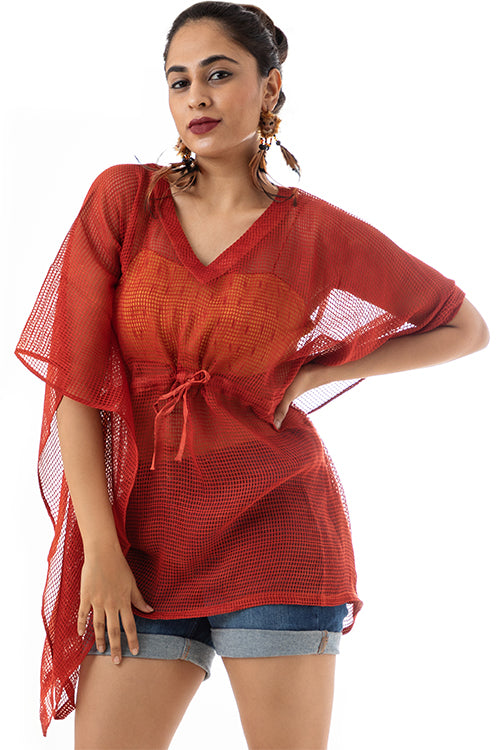 Creative Bee Lalan Natural Dyed Signature Weave Silk Kaftan Dress For Women Online