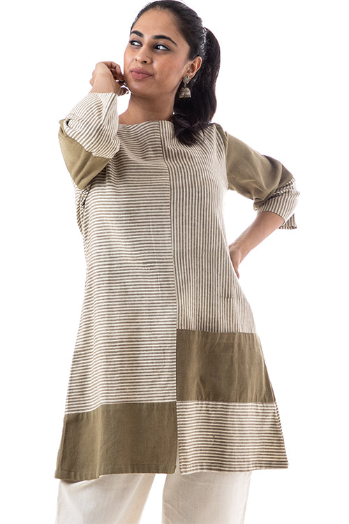 Creative Bee 'VOYAGE' Natural Dyed Handwoven Pure Cotton Travel Tunic
