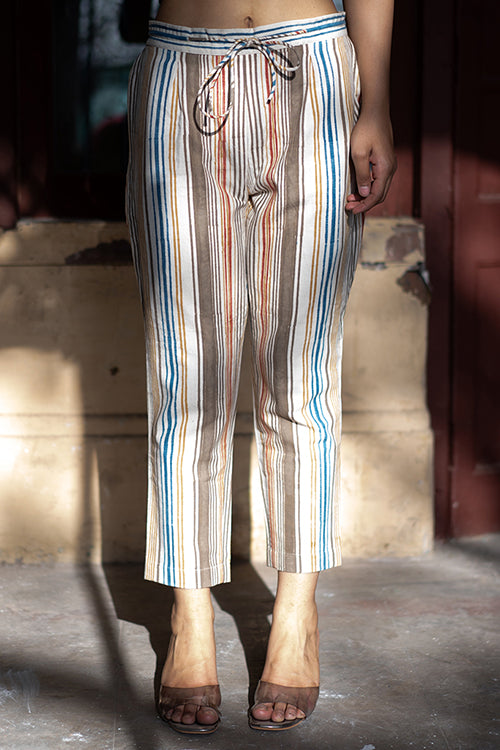 Creative Bee 'CELESTIAL' Natural Dyed Block Printed Cotton Muli Color Pants