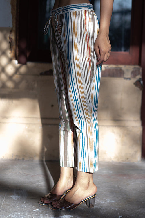Creative Bee 'CELESTIAL' Natural Dyed Block Printed Cotton Muli Color Pants
